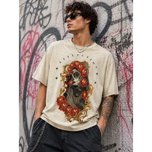 Affliction Other - Affliction Black Label Soul Reborn Short Sleeve Tee Sz L New Day Of The Dead D50